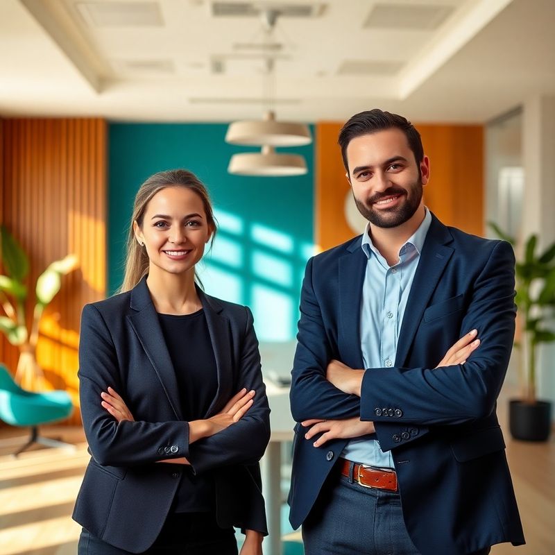 Doi consultanți SEO într-un birou modern din Craiova